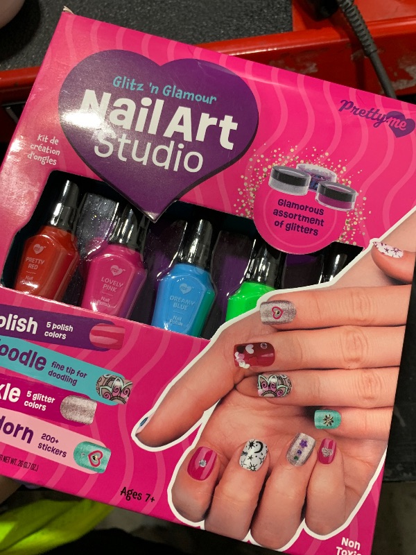 Photo 1 of Nail Art Studio for Girls - Birthday Gift - Nail Polish Kit for Kids Ages 7-12 Years Old - Girl Gifts Ideas - Gift Set - Girly Stuff - Polish, Pens, Glitter, Stickers, Gems, Filer - 8 9 10 11 12 Year
