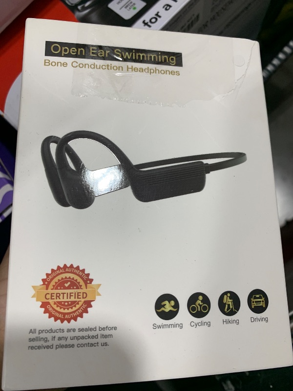 Photo 1 of KOPIDOE Swimming Headphones, IP68 Waterproof Bone Conduction Headphones with 32GB Memory, Bluetooth 5.4 Open Earphones, Wireless Underwater Earbuds for Swimming, Running, Sports?Beige?