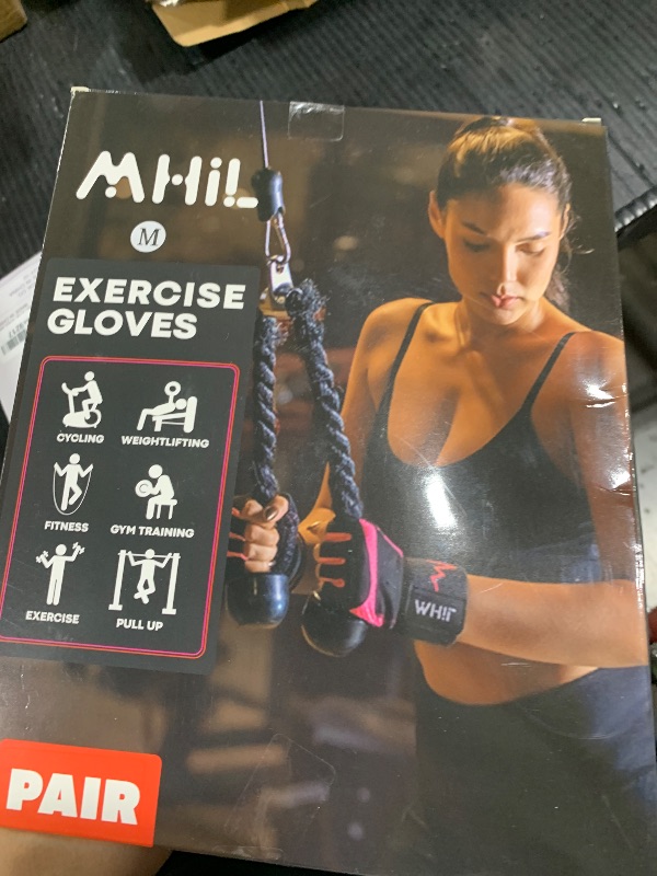 Photo 1 of MhIL Workout Gloves for Women – Breathable Gym Gloves for Women with Palm Protection and Enhanced Grip – Padded Weight Lifting Glove for Womens with Wrist Wraps Support Weightlifting Exercise Cycling