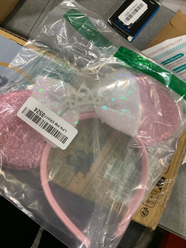 Photo 1 of KICOFIT Mouse Ears Headbands Women Mice Ears Headhand Bows Shiny Glitter Birthday Party Themed Events (Pink)