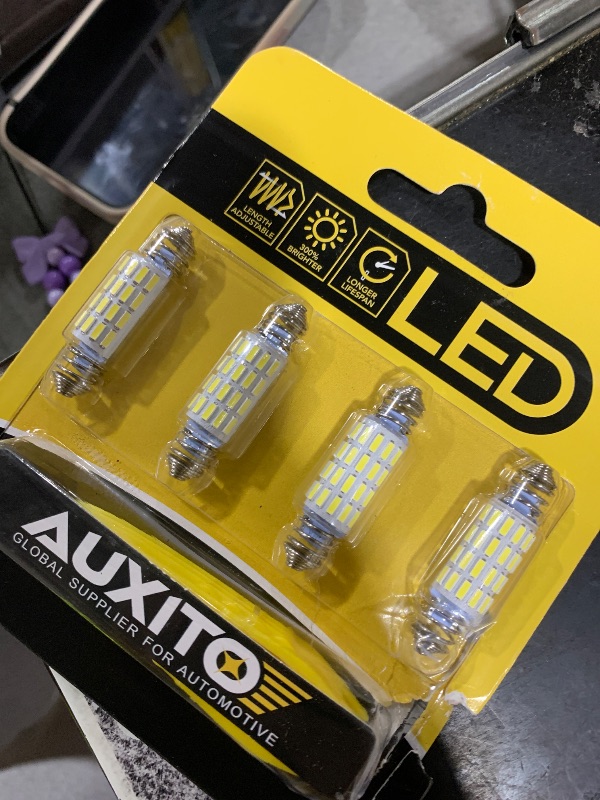 Photo 1 of AUXITO 578 LED Bulbs 211-2 212-2 Festoon Bulb 39mm 41mm 42mm LED Lights Bulb 6500K White Extremely Bright 4014 SMD for Car Truck LED Interior Dome Map Door Courtesy Lights License Plate Bulbs, 4 Pack