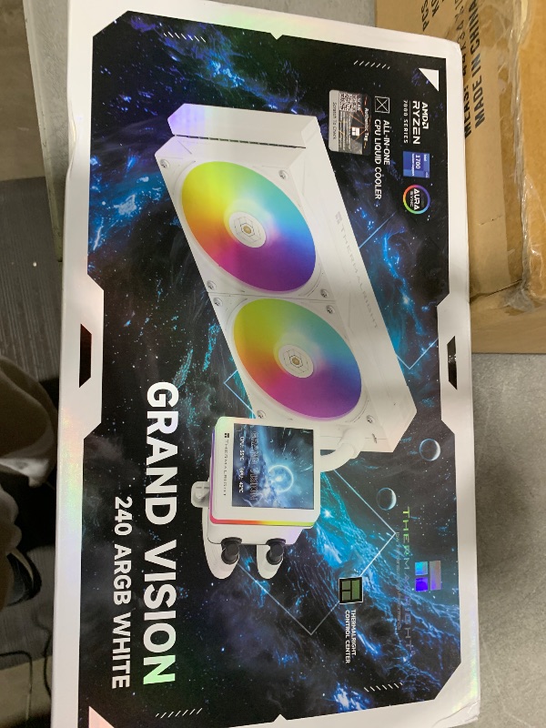 Photo 1 of Thermalrlght Grand Vision 240 ARGB White CPU Water Cooler,Double PWM Fans Water Cooling System,IPS LCD Screen with 480x480 Resolution,for AM4/AM5; LGA1700/1851,CPU Liquid Cooler,3.4-inch Display