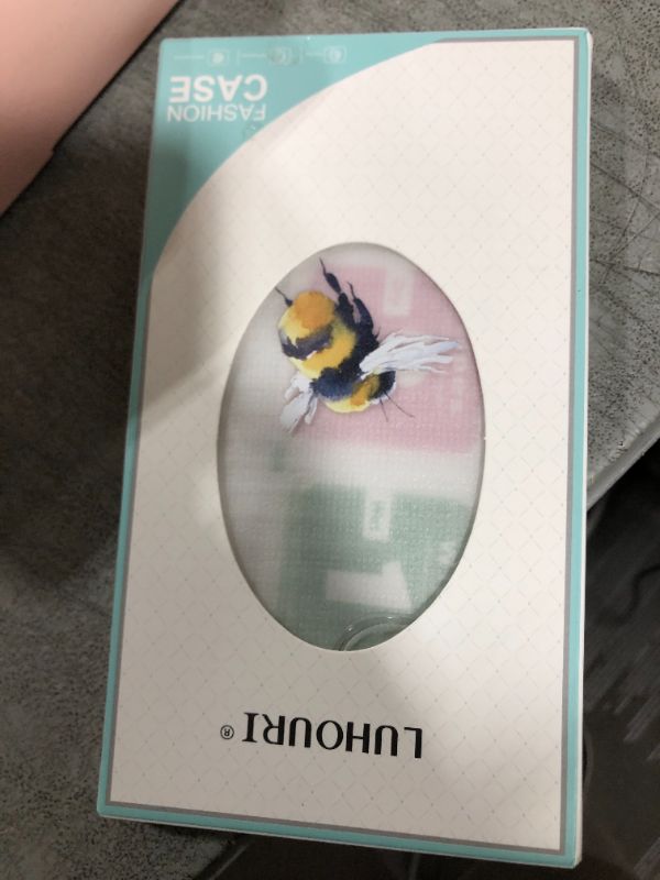 Photo 1 of LUHOURI for iPhone 16e Case with Screen Protector - Crystal Acrylic Clear - Fashionable Pattern Design - Wireless Charging - Slim Fit Protective Phone Cover for Women Girls,Lavender and Bee