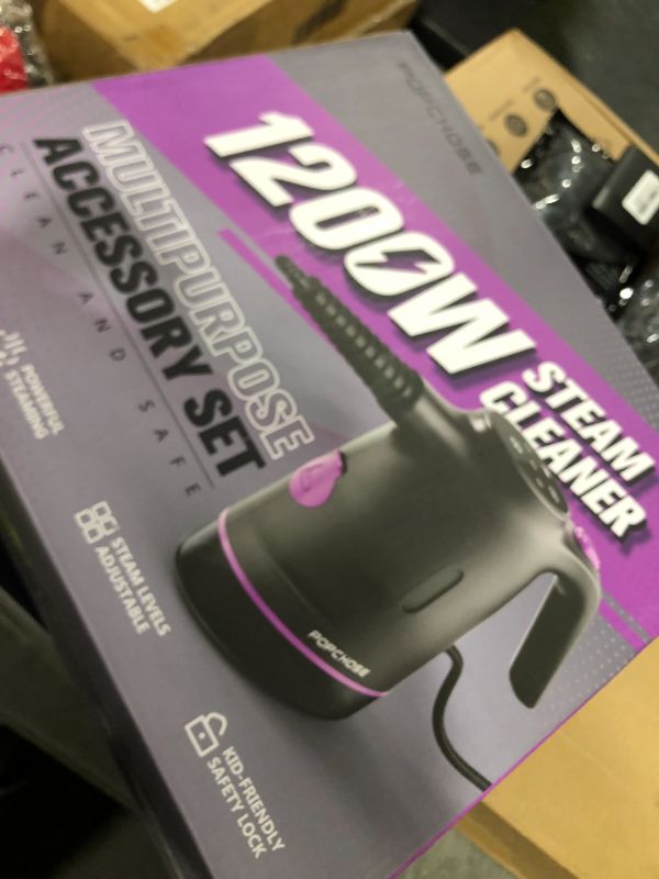 Photo 1 of POPCHOSE Handheld Steam Cleaner for Home, Portable Pressurized Steamer for Cleaning Grout, Surfaces, Bathroom, Couch, 20S Fast Heat Up, 12 Accessories, Steam Adjustable, Safety Lock, Graypurple