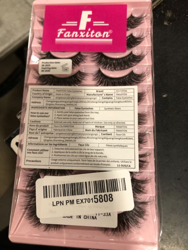 Photo 1 of Mink Lashes 10 Pairs False Eyelashes D Lashes Natural Cat Eye Volume Faux Mink Lashes Wispy 18 mm 5D Thick Soft Eyelashes Pack by FANXITON