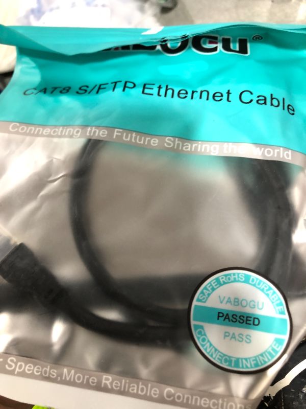 Photo 1 of Cat 8 Ethernet Cable, 1.5Ft 3Ft 6Ft 10Ft 15Ft 20Ft 30Ft 40Ft 50Ft 60Ft 100Ft Heavy Duty High Speed Internet Network Cable, Professional LAN Cable Shielded in Wall, Indoor&Outdoor