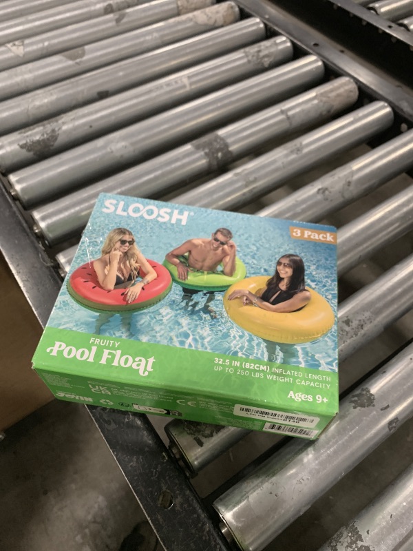 Photo 1 of JOYIN Inflatable Swim Tube Raft (3 pack) with Summer Fruits Painting, Pool Toys for Swimming Pool Party Decorations
