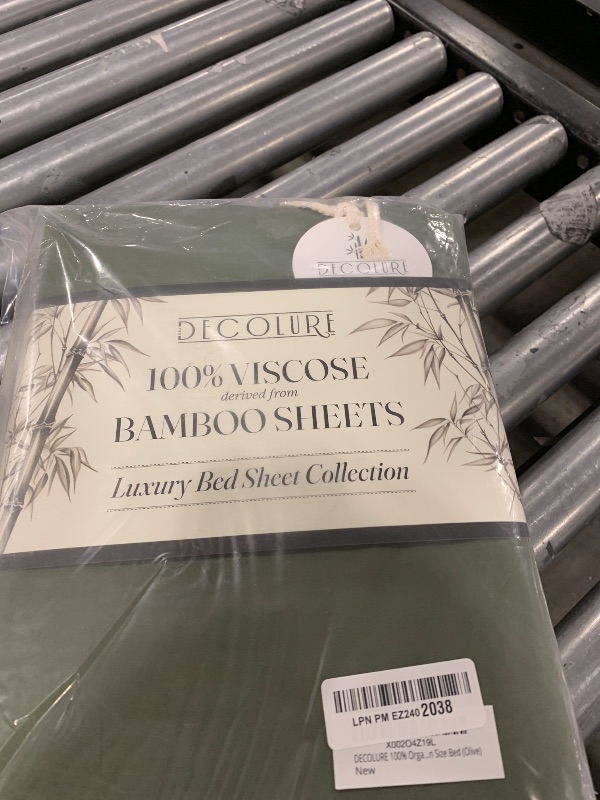 Photo 1 of DECOLURE 100% Viscose Derived from Bamboo Sheets Queen Size 4pcs - Ultra Soft & Luxuriously Cooling, 17" Deep Pocket, Double Stitching, Perfect for Hot Sleepers - Queen Bed Sheets (Olive)