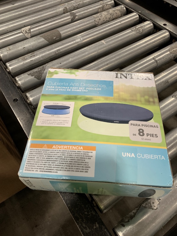 Photo 1 of Intex Easy Set Pool Cover - 8 FT for Easy Set Inflatable Pools - 28020E Pool Cover - Includes Rope Tie, Drain Holes, Snug Fit to Protect Water from Bugs, Scum, and Evaporation