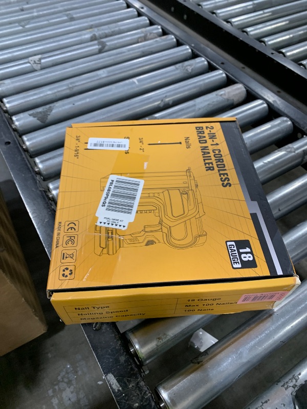 Photo 1 of Cordless 2" Brad Nailer for Dewalt 20V Battery (No Battery), 2-in-1 Electric Nail Gun/Staple Gun, 18 Gauge Nail Gun Battery Powered with 1000 Nails for Wood Carpentry, Adjustable Depth, 2 Modes