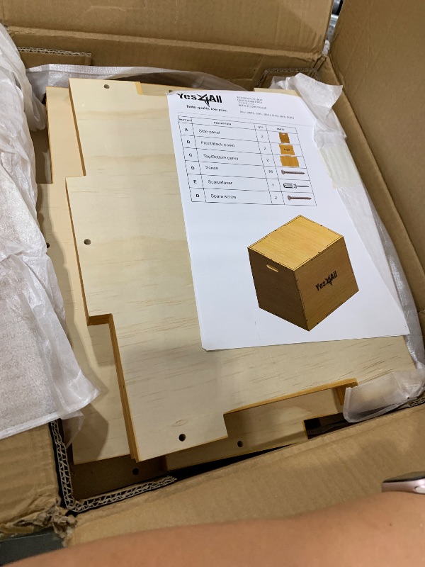Photo 1 of Yes4All Plyo Box, 3-in-1 Wooden Box Jumps for Home Gym (12/14/16?in), 450 lbs Boxes Step Up with Smooth Edges & Wide Built-In Handles for Jumping, Strength Training, Lunges, Squats, Dips