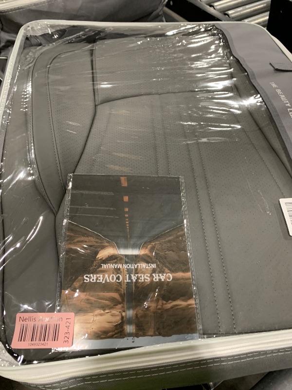 Photo 1 of BLINGBEAR Full Coverage Car Seat Covers Universal Fit for Cars SUVs Pick-up Trucks with Waterproof Leatherette in Automotive Vehicle Interior Accessories (Grey, Front Pair(Driver and passanger))