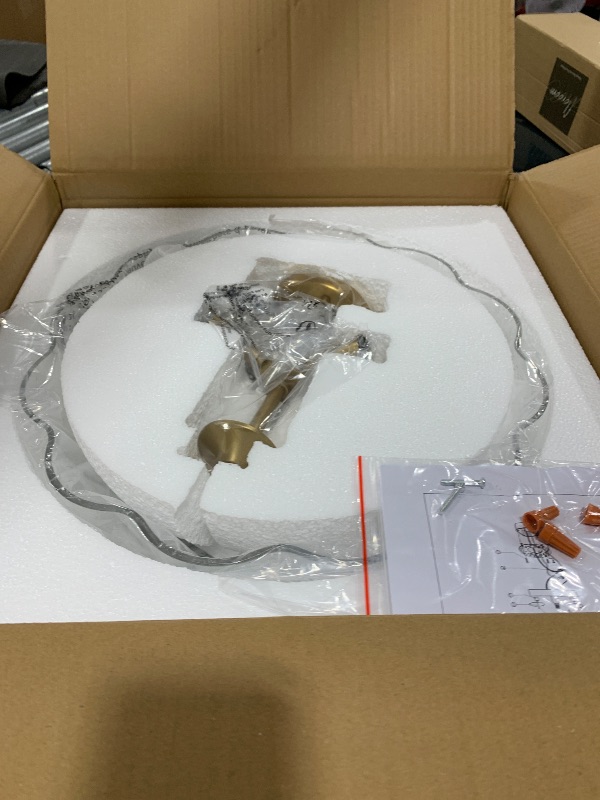 Photo 1 of Y'INSP 3-Lights Modern Semi Flush Mount Gold-Clear Glass Ceiling Light Fixture, 15.94" Diameter x 9.45" Height, Bedroom Bathroom Hallway Kitchen Dining Room