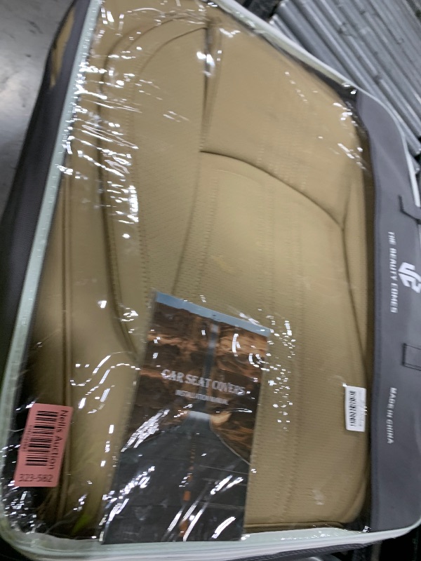 Photo 1 of BLINGBEAR Full Coverage Car Seat Covers Universal Fit for Cars SUVs Pick-up Trucks with Waterproof Leatherette in Automotive Vehicle Interior Accessories (Beige, Front Pair(Driver and passanger))