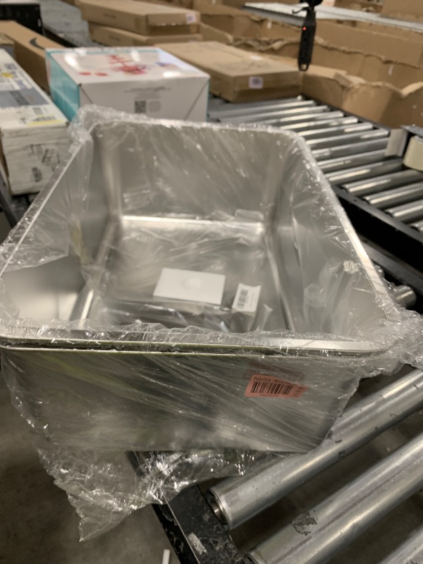 Photo 1 of Large Stainless Steel Cat Litter Box, Metal Cat Litter Box, High Sided Litter Box, Easy to Clean, Odourless Suitable for Most Cats, 23.8(L) x15.9(W) x7.9 (H) Inches