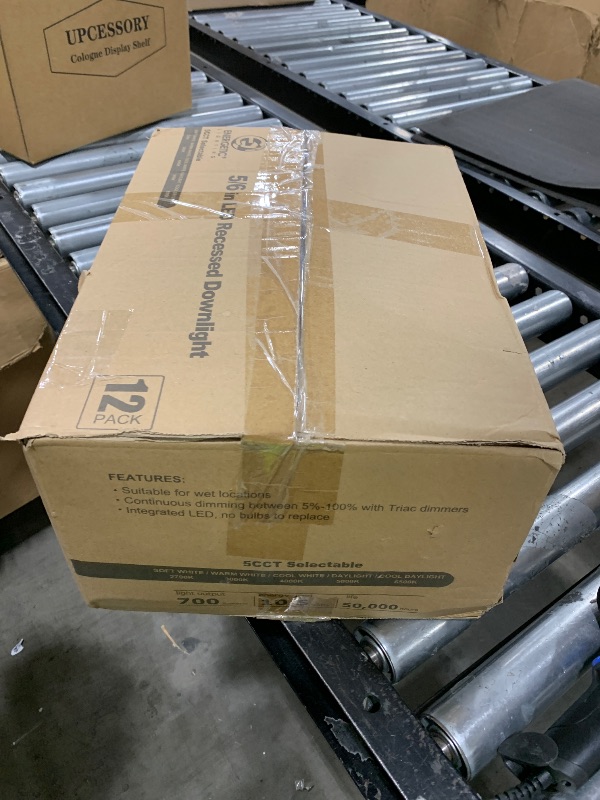 Photo 1 of 12 Pack 5/6 Inch 5CCT LED Recessed Light Retrofit, 2700K/3000K/4000K/5000K/6500K Selectable Downlight, Dimmable Can Lights with Metal Baffle Trim, CRI 90, 10.5W=85W, E26 Base, IC & Wet Rated, ETL&FCC
