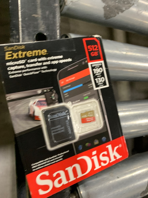 Photo 1 of SanDisk 512GB Extreme microSDXC UHS-I Memory Card with Adapter - Up to 190MB/s, C10, U3, V30, 4K, 5K, A2, Micro SD Card - SDSQXAV-512G-GN6MA