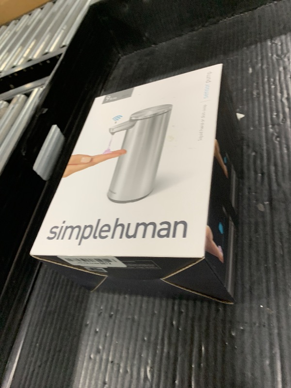 Photo 1 of simplehuman 9 oz. Touch-Free Automatic Rechargeable Sensor Pump, Brushed Stainless Steel, New