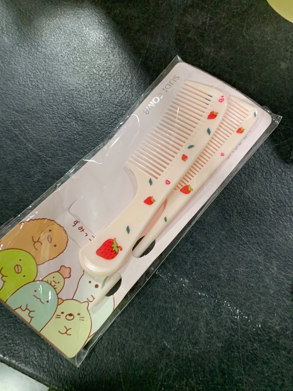 Photo 1 of Baby Comb Set, Small Cute Fine Tooth Toddler Comb & Rat Tail Baby Comb for Styling, Pink Baby Hair Comb Plastic Parting Combs, Anti-Static Mini Hairdressing Comb for Baby Girl Wet Dry Hair (2Pcs)
