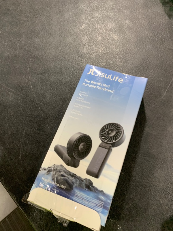 Photo 1 of JISULIFE Handheld Fan Life7 – Ultimate Flexibility: High-Power Motor, LED Display, 19.5 Hrs Cooling, 5000mAh Rechargeable, 5-Speed, Foldable Design, 3-IN-1 Portable Fan for Travel Cruise Beach(Black)