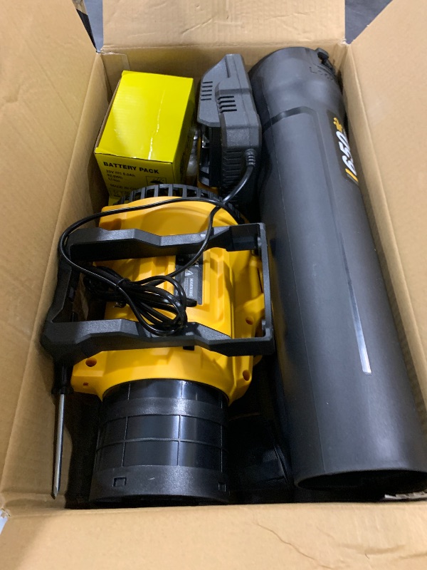 Photo 1 of GEVEELIFE Leaf Blower Cordless, 650CFM & 3 Speed Levels, Electric Cordless Leaf Blower with 2 * 5.0Ah Battery Powered, Blowers for Lawn Care, Yard, Blowing Leaves, Dust, Snow