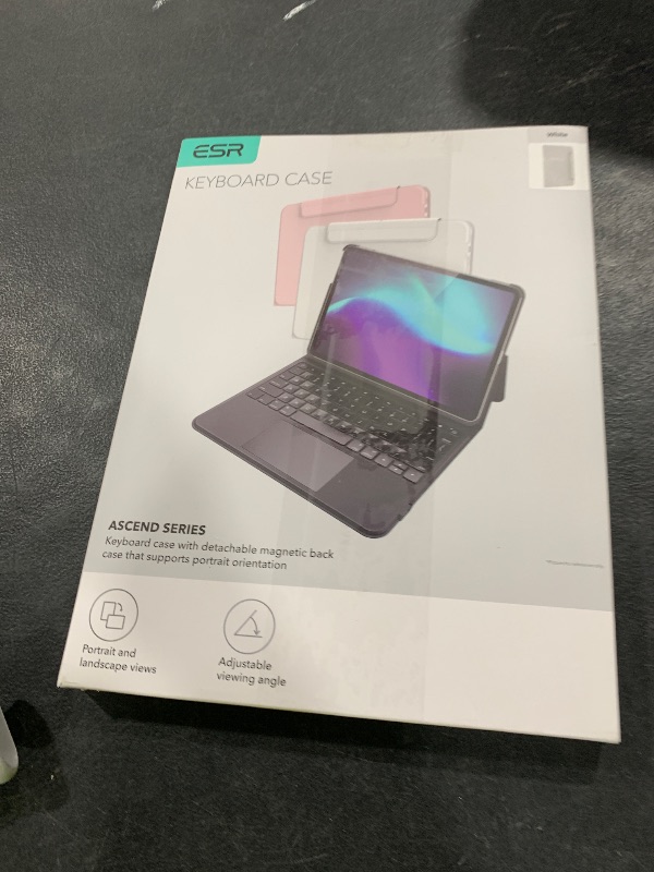 Photo 1 of ESR iPad Air 13 Inch Case Keyboard (M3/M2, 2025/2024), Keyboard Case with Trackpad, Magnetic Detachable Keyboard with Backlit Keys, Fully Adjustable Portrait/Landscape Stand, Ascend Series, White