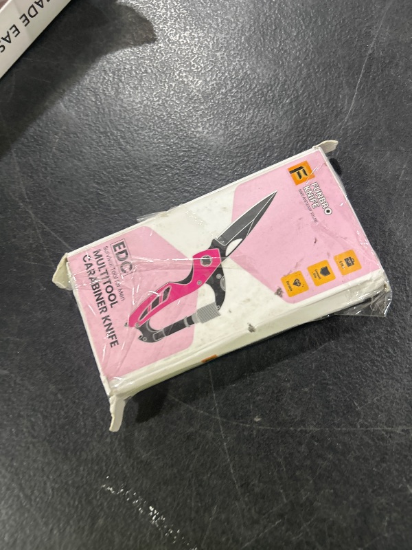 Photo 1 of FUNBRO Pink Multitool Carabiner Knife Gifts for Mom Women Wife, 6-in-1 Keychain Multi Tools with Window Breaker, Bottle Opener and Screwdriver, EDC Gear Gadget for Camping Hiking
