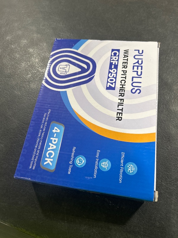 Photo 1 of PUREPLUS CRF950Z Pitcher Water Filter Replacement for Pur PPF900Z, PPF951K, PPT700W, CR-1100C, DS-1800Z, CR-6000C, PPT711W, PPT711, PPT710W, PPT111W, PPT111R and All PUR Pitchers and Dispensers, 4PACK