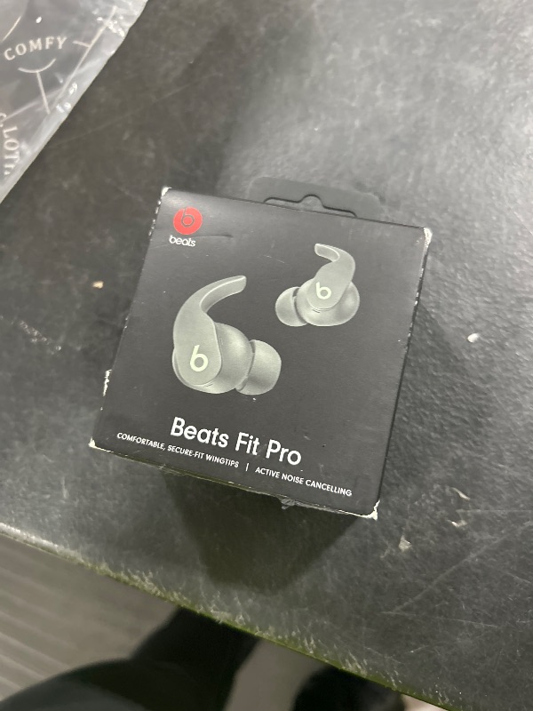 Photo 1 of Beats Fit Pro - True Wireless Noise Cancelling Earbuds - Apple H1 Headphone Chip, Compatible with Apple & Android, Class 1 Bluetooth®, Built-in Microphone, 6 Hours of Listening Time – Sage Gray