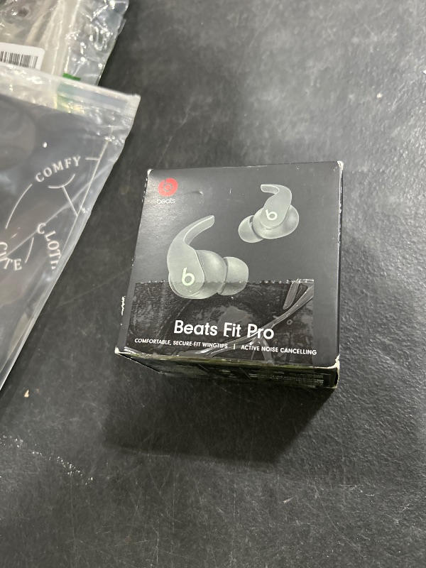 Photo 1 of Beats Fit Pro - True Wireless Noise Cancelling Earbuds - Apple H1 Headphone Chip, Compatible with Apple & Android, Class 1 Bluetooth®, Built-in Microphone, 6 Hours of Listening Time – Sage Gray
