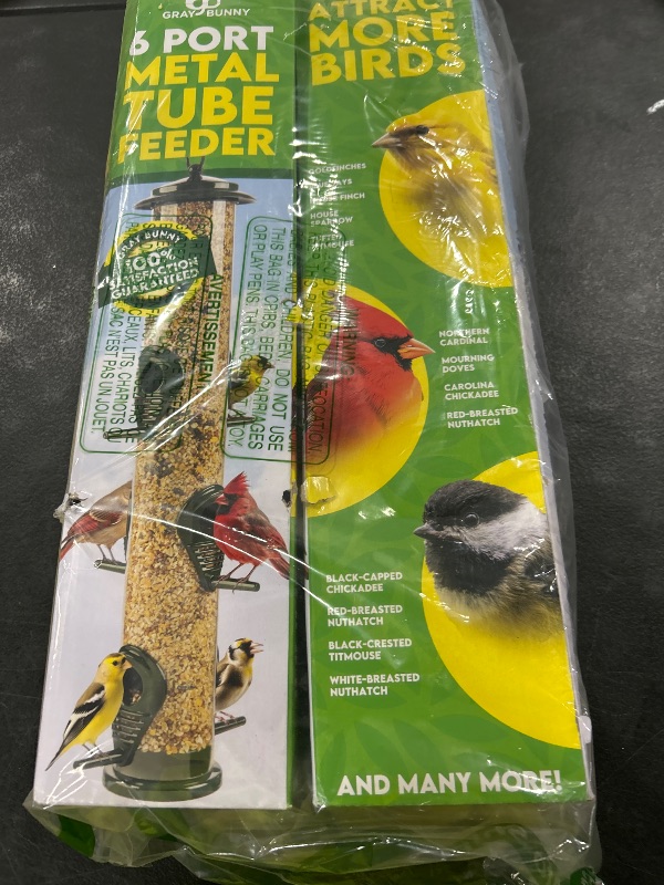 Photo 1 of Bird Feeders for Outdoors (Metal, 2 Pack) – Hanging Wild Bird Feeder Tubes with 6 Ports, Chew-Proof & Rust-Proof Heavy Duty Design, 16 Inches