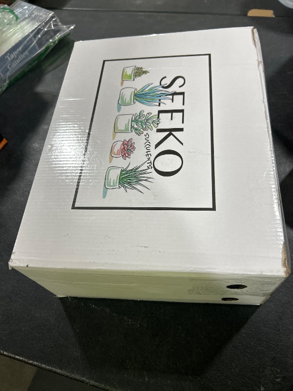 Photo 1 of *2pc ONLY SEEKO Succulents Plants Artificial (2 Pack) - Indoor Fake Succulents with Black Pot