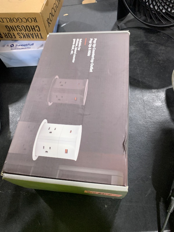 Photo 1 of ANNQUAN 3.15" Pop Up Countertop Outlet with 15W Wireless Charger,Max 20W Power Delivery,800J Surge Protection,Pop Up Electrical Outlet with 4 Outlets 4 USB Ports for Home Office(ETL Listed)