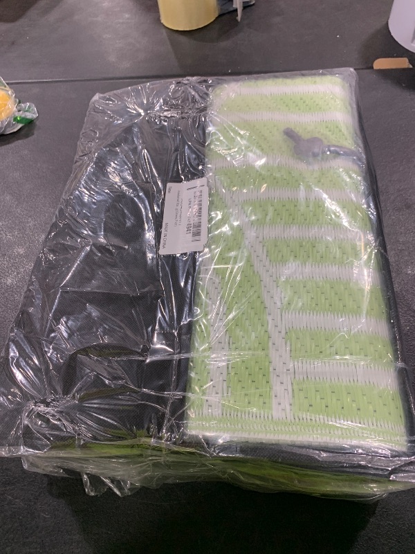 Photo 1 of Anidaroel Outdoor Rug 5’x8’ Waterproof, Reversible Rainbow Outdoor Plastic Straw Outside Area Rugs, Portable Camping Rug for RV, Porch, Balcony, Backyard, Camper, Pool Deck (Green,5‘x8')