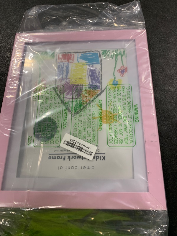 Photo 1 of Kids Artwork Frame Changeable (Light Pink) - Magnetic Door Holds 100 Art Pieces - 8.5x11 Letter Size Display with Mat or 10x12.5 Without Mat - My Mini Masterpiece