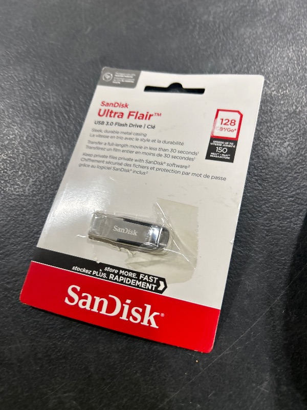 Photo 1 of SanDisk 128GB Ultra Flair USB 3.0 Flash Drive - SDCZ73-128G-G46, black