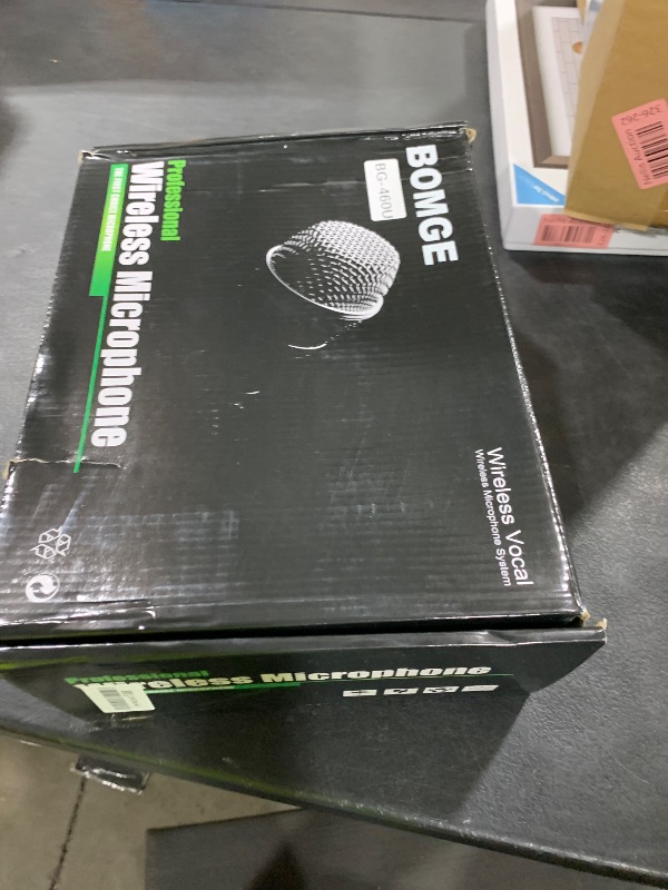 Photo 1 of BOMGE 4 Channel UHF Wireless Microphone System with Lavalier Headset Mics, 4x50 Adjustable Frequencies, Ideal for Karaoke Meeting Church, 300ft Range (4 Bodypack)