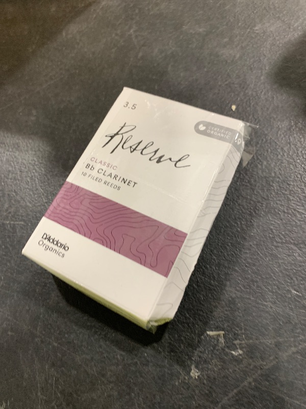 Photo 1 of D'Addario Organic Reserve Classic Bb Clarinet Reeds - Reeds for Clarinet - Individually Sealed - 3.5 Strength, 10 Pack