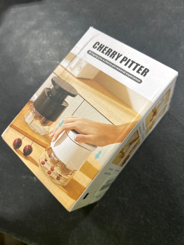 Photo 1 of Cherry Pitter Multiple, Quick Release Multi Cherries Stoner Pitter 7-in-1, Push Button Cherr'y Core Pit'ter Tool with Splatter Protector, Pit Seed Remover for Making Jam Cherry Dishes (Black-7-Hole)
