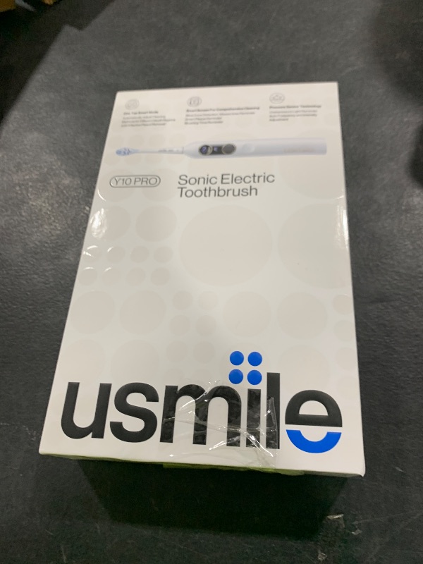 Photo 1 of usmile Y10 PRO Rechargeable Electric Toothbrush with Smart Display, Missed Spot Detection, Pressure Sensor, 180-Day Battery Life, IPX8 Waterproof, Travel-Friendly with 2 Brush Heads