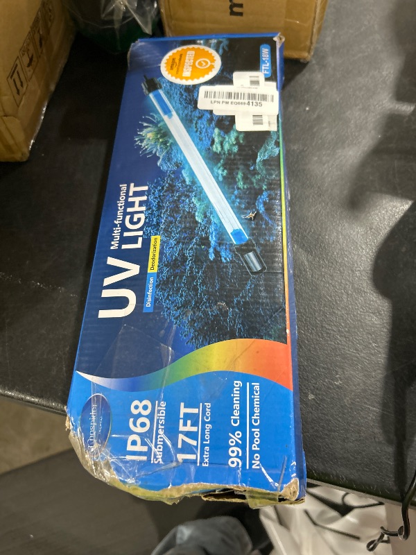 Photo 1 of 18W Aquarium UV Light for 100-1000 Gallon, UV Pond Water Clarifier for Koi Pond, Swimming Pool, Spa, Large Fish Tank, Cold Plunge UV Light for Pond Algae Control