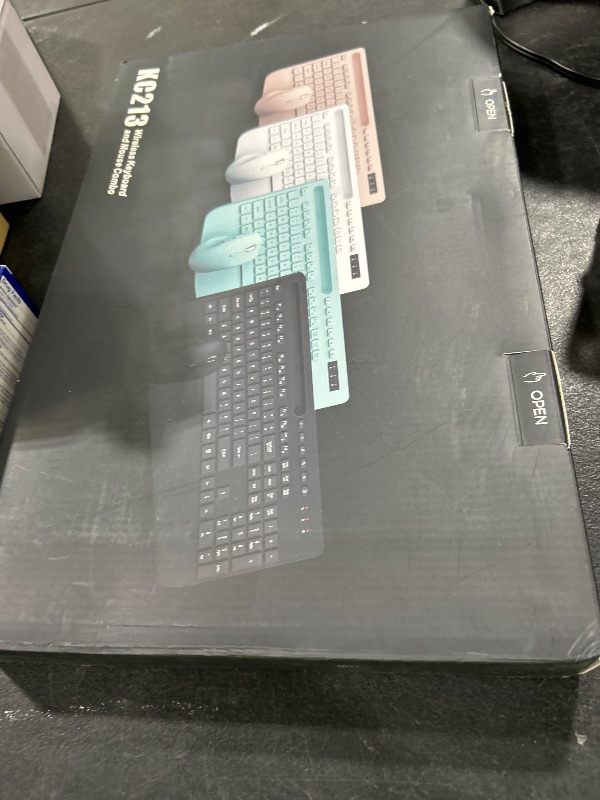 Photo 1 of Wireless Keyboard and Mouse Combo - Full-Sized Ergonomic Keyboard with Wrist Rest, Phone Holder, Sleep Mode, Silent 2.4GHz Cordless Keyboard Mouse Combo for Computer, Laptop, PC, Mac, Windows -Trueque