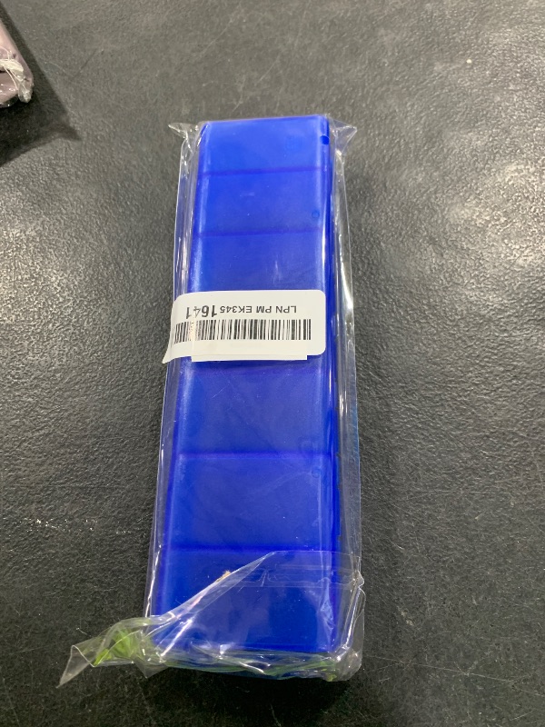 Photo 1 of Barhon Pill Organizer Large, Weekly Medicine Pill Organizers, 7 Day Pills Box Case Travel for Big Vitamin Supplements Fish Oil, Blue