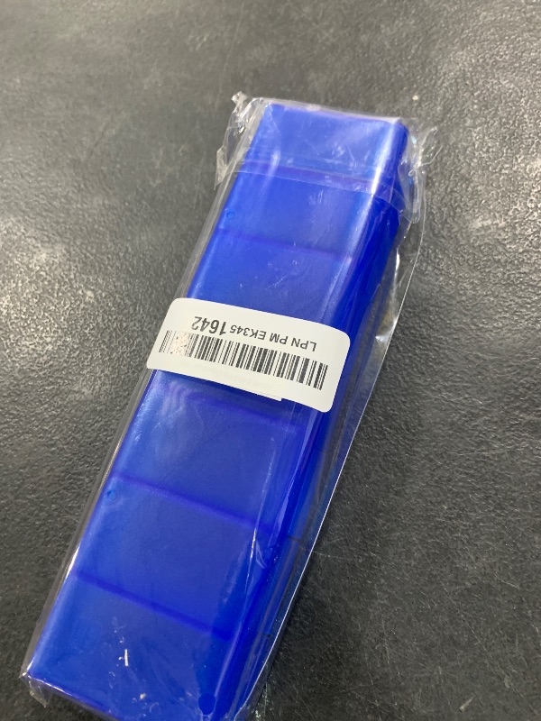 Photo 1 of Barhon Pill Organizer Large, Weekly Medicine Pill Organizers, 7 Day Pills Box Case Travel for Big Vitamin Supplements Fish Oil, Blue