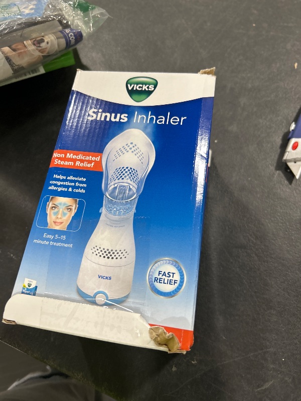Photo 1 of Vicks Sinus Inhaler - Non-Medicated Steam Relief for Allergies, Congestion, Cough & Colds, Vocal Steamer, Soothes Nasal & Throat Passages, Works with VapoPads (1 Included)