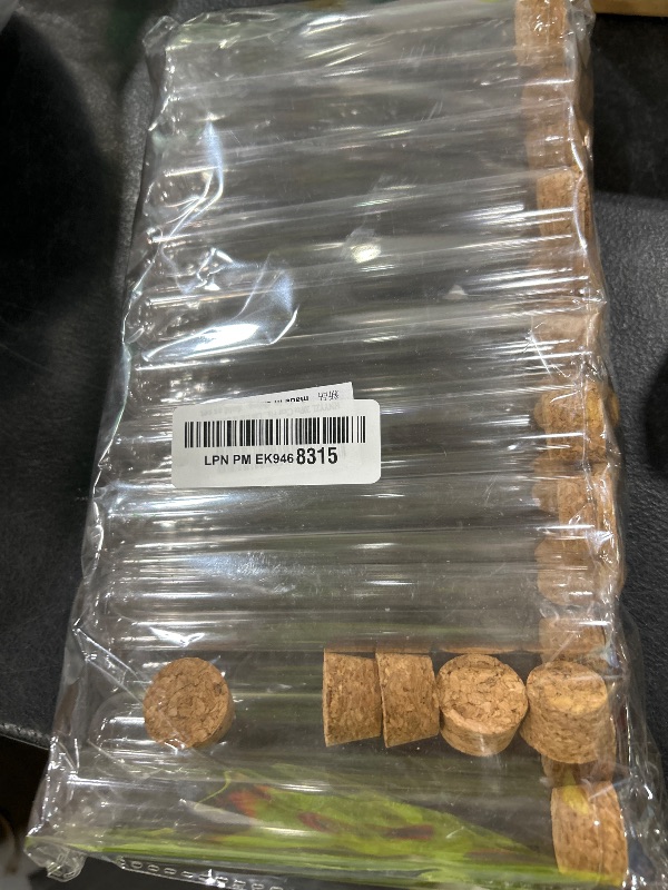 Photo 1 of HNYYZL 20Pcs Clear Plastic Test Tubes,25x160mm 50ml, Good Seal for Jewelry Seed Beads Powder Spice Liquid Storage, Lab Use or Decoration