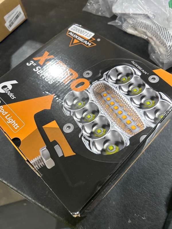 Photo 1 of Auxbeam 6 Modes Amber White LED Pods XP-Ultra Series 3Inch 96W Dual Color Strobe Lights Spot Flood Combo Amber Fog Lights Offroad Ditch Lights Flashing Warning Emergency Function, Pair