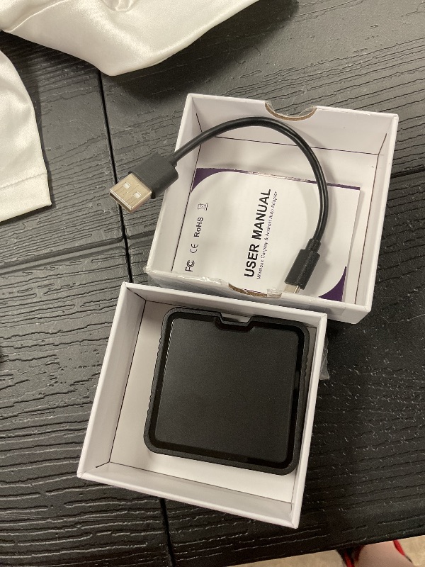 Photo 1 of Wireless Carplay Adapter, Supports Netflix, YouTube, TF Card Plug & Play, Android Auto Wireless Dongle Fits for Factory Wired Car Play Cars
