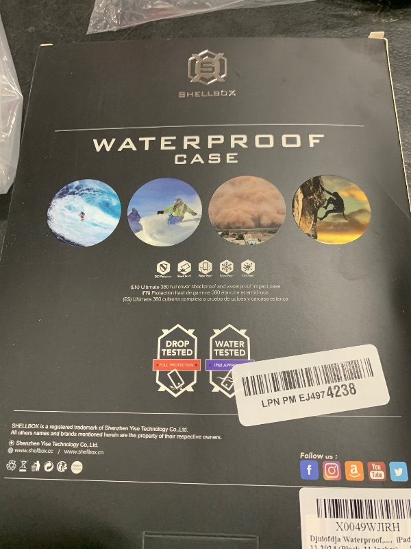 Photo 1 of Compatible with iPad Pro 11 inch M4 2024 Waterproof Case,360 Protective Military Drop-Proof,with Strap Stand,Clear Screen Protector,Built-in Pencil Holder for iPad pro 11 2024 Cover-Black