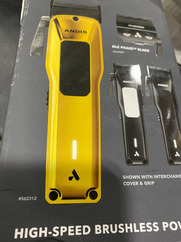Photo 1 of Andis 562312 Phenom Professional Corded/Cordless Hair Clipper, Adjustable Phaze Blade, Close Cutting, Gold